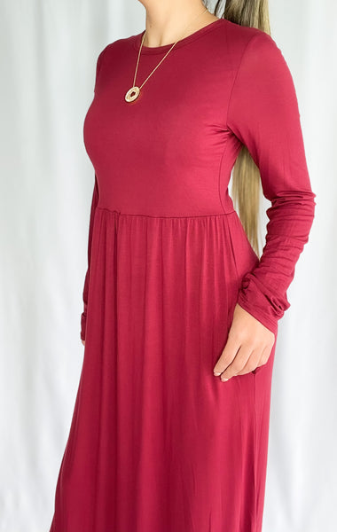 You Belong With Me Maxi Dress- Burgundy